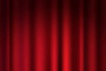 Red theater curtain. Burgundy curtain with footlight lighting. Vector illustration. Stock image.