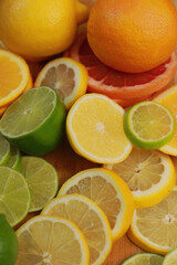 Obraz na płótnie Canvas Citrus Fruit Slices on Charcuterie Board