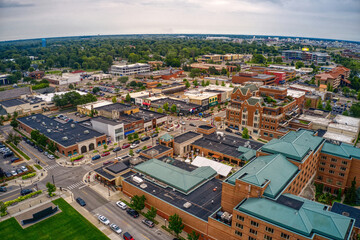 Fototapeta premium Aerial View of Midland, Michigan during Summer