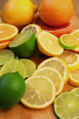 Fototapeta na wymiar Citrus Fruit Slices on Charcuterie Board