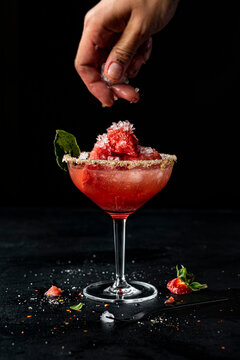 Watermelon and strawberry cocktail