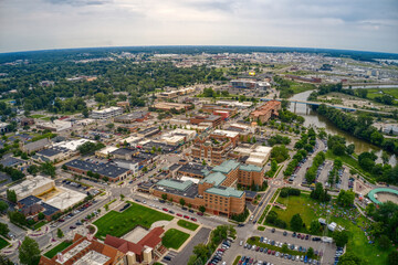 Fototapeta na wymiar Aerial View of Midland, Michigan during Summer