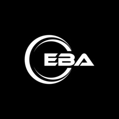 EBA letter logo design with black background in illustrator, vector logo modern alphabet font overlap style. calligraphy designs for logo, Poster, Invitation, etc.