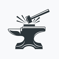 blacksmith illustration, blacksmith icon, vector art.