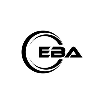 EBA letter logo design on black background.EBA creative initials