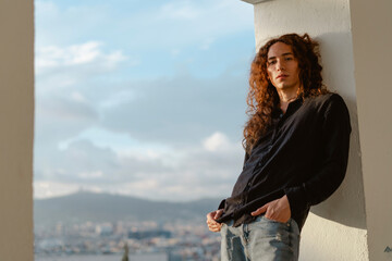 Outdoor portrait of androgynous man