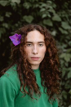 Outdoor portrait of androgynous man