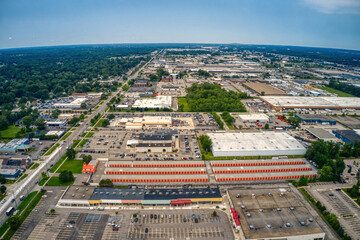Aerial View of the Detroit Suburb of Livonia, Michigan