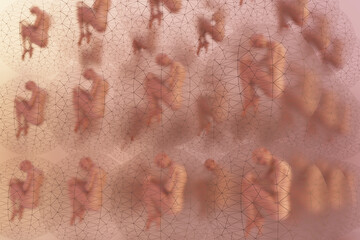 Women in glass spheres