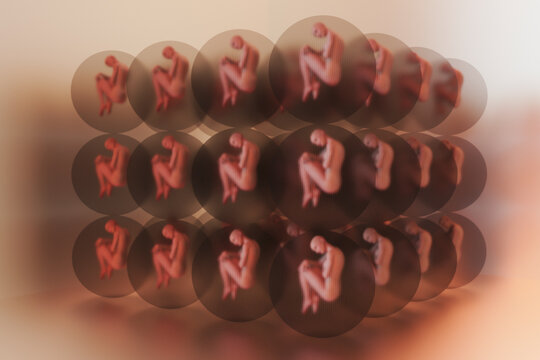 Women in glass spheres