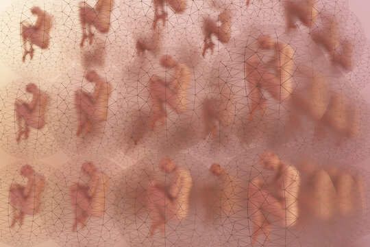 Women in glass spheres