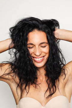 Beautiful hispanic model smiling