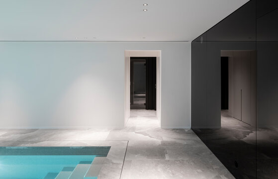 swimming pool and corridor
