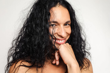 Beautiful hispanic model smiling