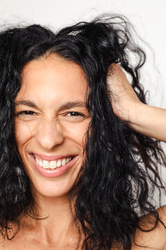 Beautiful hispanic model smiling