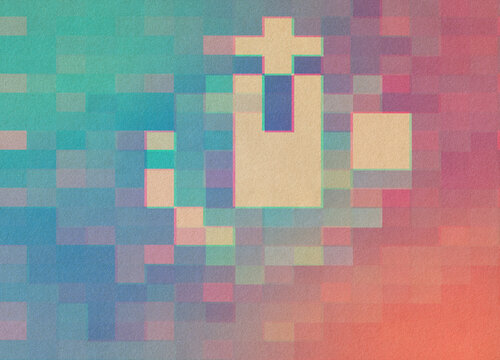 Pixel Gradient Glitch Illustration