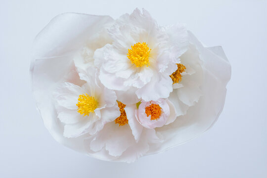 Peony flowers in bouquet