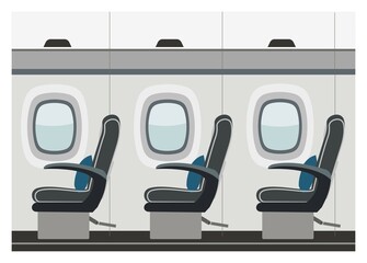 Airplane passenger seat simple flat illustration
