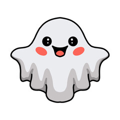 Cartoon cute halloween white ghost