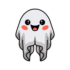 Cartoon cute halloween white ghost