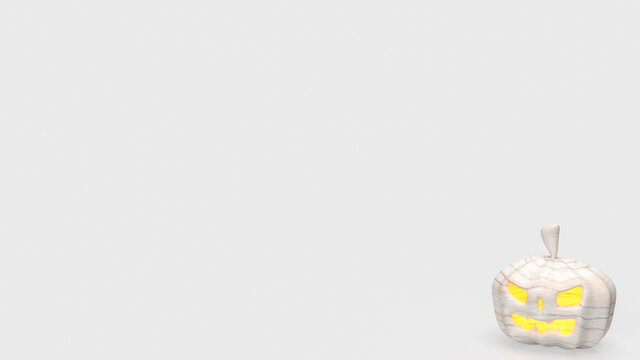 white  pumpkin jack for halloween holiday concept 3d rendering.