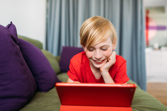 Boy Watching Cartoons 