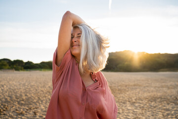 Portrait of carefree Beautiful happy mature woman