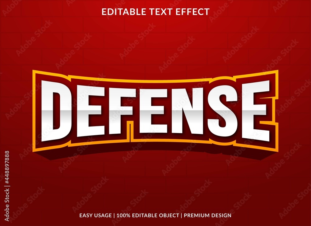 Poster defense text effect editable template with abstract style use for business brand and logo
