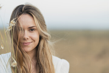 Portrait of a Artist woman at nature