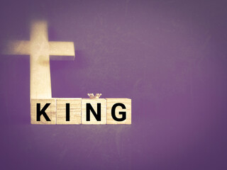 Lent Season,Holy Week and Good Friday concepts - word KING with vintage background. Stock photo.
