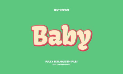 Editable text effect baby title style