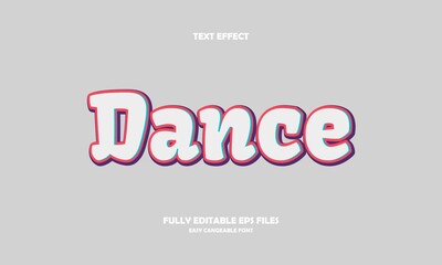 Editable text effect dance title style
