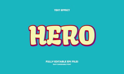 Editable text effect hero title style