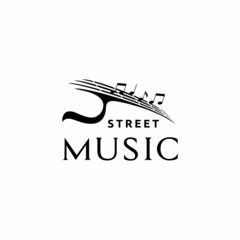 Violin Viola Fiddle Cello Bass  Music Instrument with Music Note Combination Logo Design Inspiration