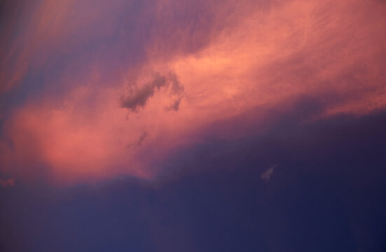 Beautiful sunset sky, the evening of barbecue on the balcony