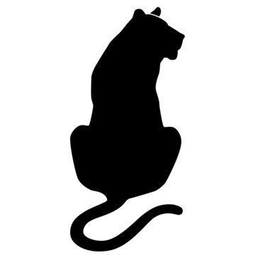 recommend clip art: 虎のシルエットのイラスト素材　後ろ向き　座る　縞模様なし