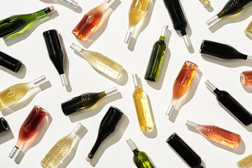 Bottles of various wines.