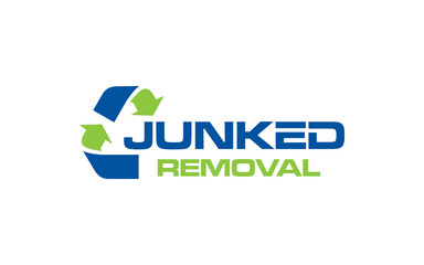 Illustration vector graphic of junk removal solution services logo design template