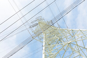 The power tower wires intersect