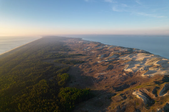 Aerial View Of Peninsula Surrounded By Sea