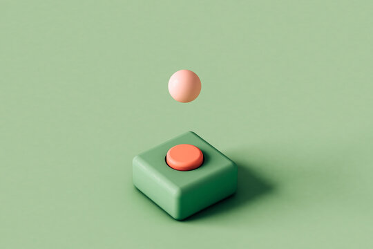 green and pink button with a pink sphere