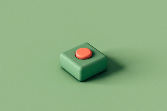 one green and pink button on green background