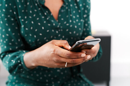 female texting on smartphone