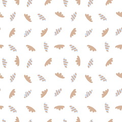 Tender summer seamless pattern of striped clouds. Perfect for scrapbooking, textile and prints. Doodle style illustration for decor and design.