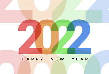 Creative concept of 2022 Happy New Year posters set. Design templates with typography logo 2022 for celebration and season decoration. Minimalistic trendy backgrounds for branding, banner, cover, card