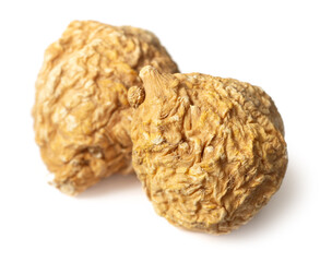 yellow Maca roots isolated on white background