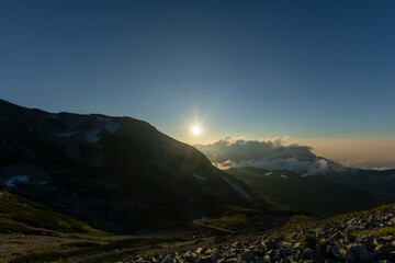 北アルプス【立山連峰】朝日