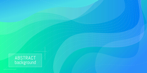 Abstract vector background. Beautiful waves. green blue gradient.