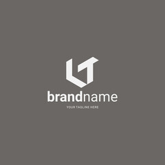 simple and modern letter LT logo design template elements