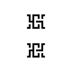 h c hc ch initial logo design vector template